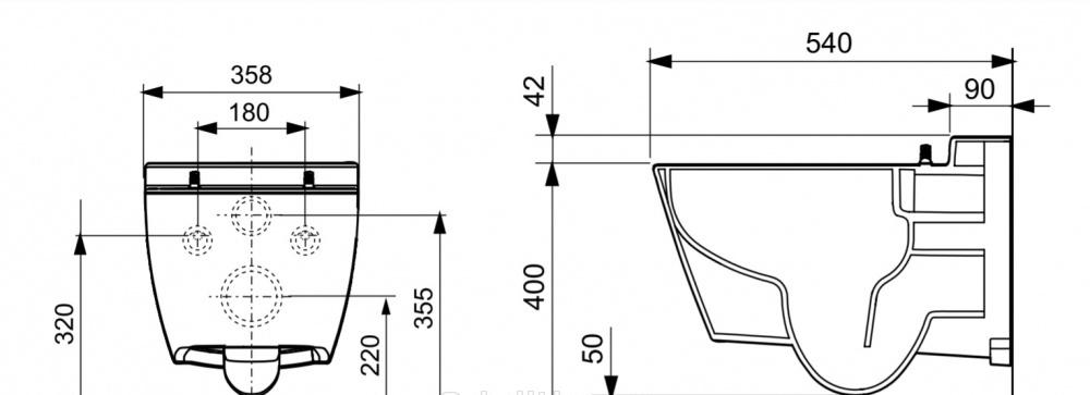 Tece Now, Унитаз подвесной с инсталляцией и кнопкой, 9400412.WC2
