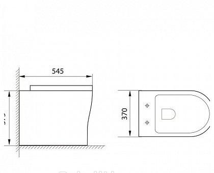 Aquanet Rimless Roll-W, Унитаз приставной, CL-12249D