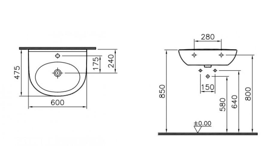 Vitra Zentrum, Раковина, 5786B003-0001