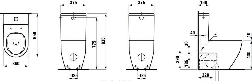 Laufen Pro, Унитаз компакт, 8.2596.2.000.000.1