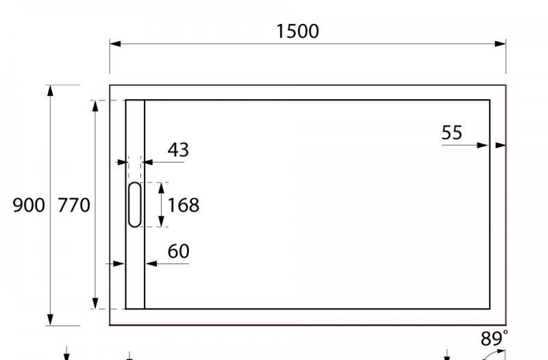 Душевой поддон - Cezares, Tray, 90x150x3 см, TRAY-AS-AH-150/90-30-W / AS-AH-150/90-30-W
