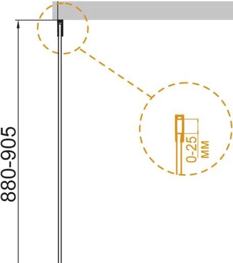 Боковая панель - Cezares, Duet Soft, 90.5x195 см, M-90-FIX-C-Cr / DUET SOFT-M-90-FIX-C-Cr