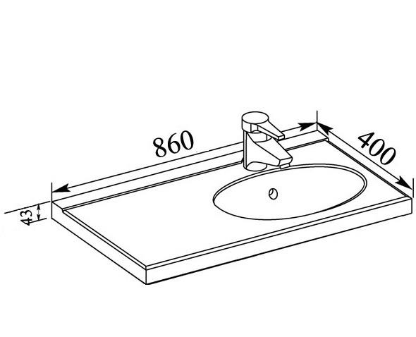 Раковина - Aquanet, Данте, 40x86x4.3 см, 1.WH11.0.174 / 10667 / 1WH110174