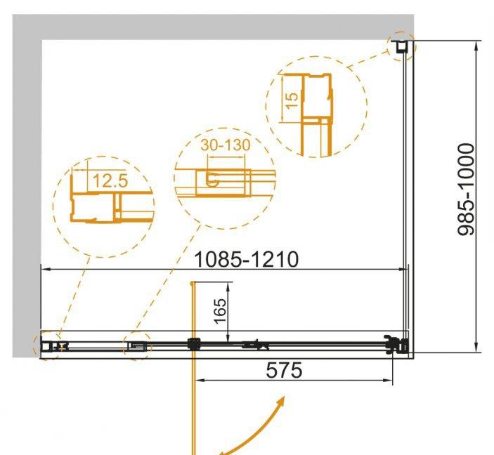 Душевой уголок - Cezares, Slider, 100x80x195 см, SLIDER-AH-1-90/100-80-C-Cr