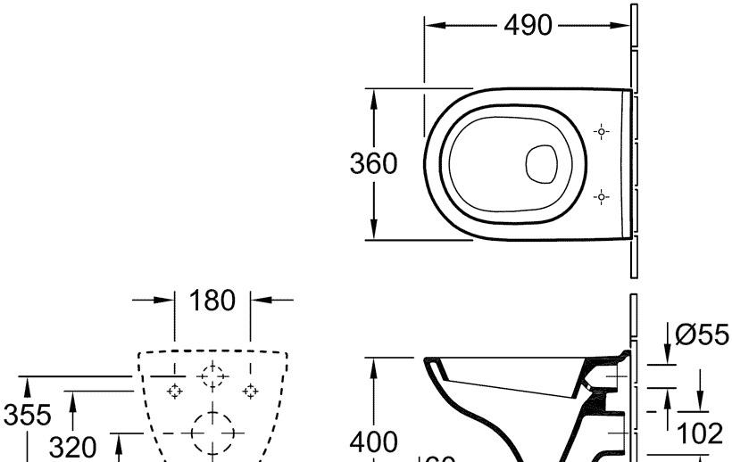 Villeroy&Boch O.Novo, Унитаз подвесной, 5688H101