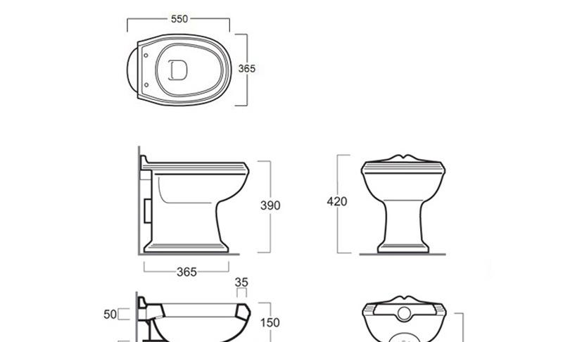 Simas Arcade, Унитаз приставной, AR 811 bia