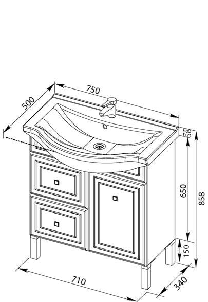 Cezares Sting, Тумба для раковины, 54623