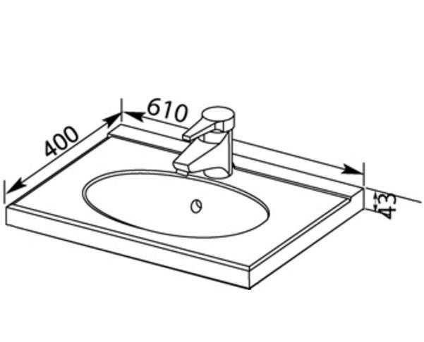 Раковина - Aquanet, Данте, 40x61x4.3 см, 2017.B