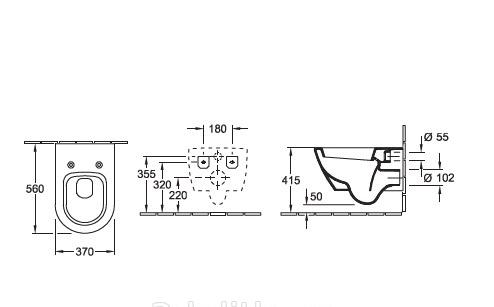 Villeroy&Boch Subway 2.0, Унитаз подвесной, 56001001