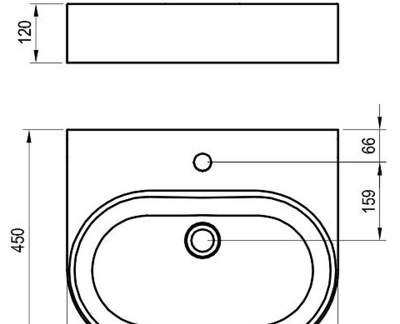 Ravak Ceramic, Раковина, Slim Wall O XJX01155003 / XJX01155004