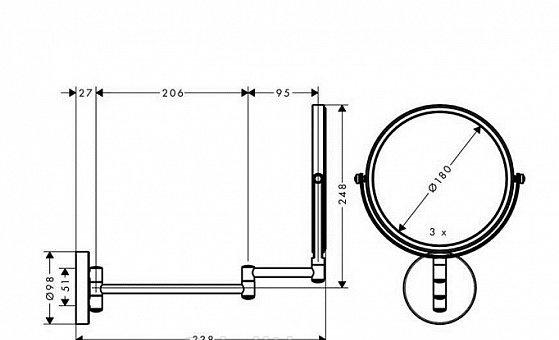 Hansgrohe Logis Universal, Косметическое зеркало, 73561000