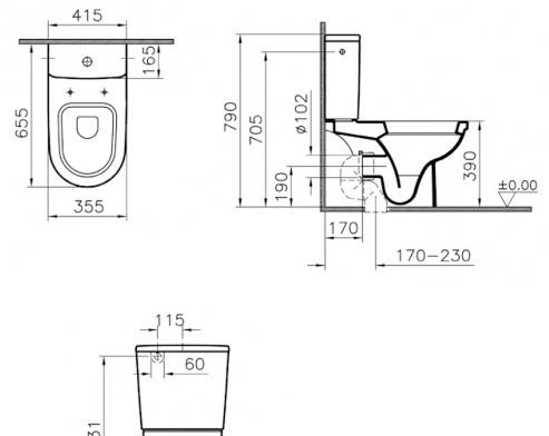 Vitra Form 300, Унитаз компакт, 9729B003-7200