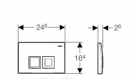 Кнопка смыва - Geberit, Delta 50, 2.5x24.6x16.4 см, 115.135.21.1