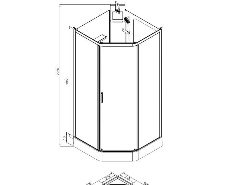 Душевая дверь - Aquanet, Passion P, 90x195 см, 00215020