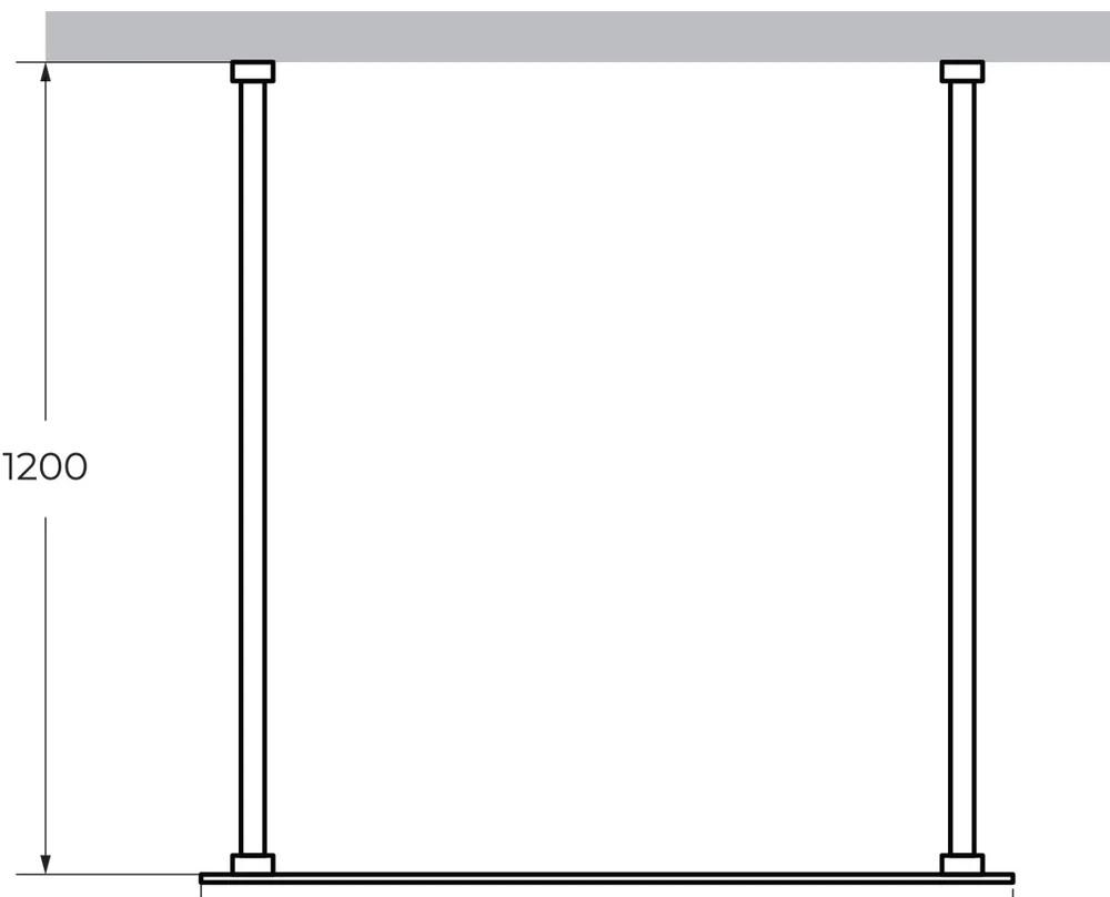 Душевая перегородка - Cezares, Liberta, 120x195 см, LIBERTA-L-2-120-120-GR-Cr / L-2-120-120-GR-Cr
