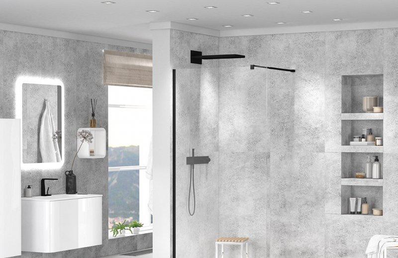 Душевая перегородка - Cezares, Liberta, 95x195 см, LIBERTA-L-1-95-C-NERO