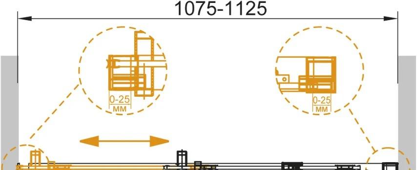 Душевая дверь - Cezares, Duet Soft, 112.5x195 см, M-BF-1-110-C-Cr / DUET SOFT-M-BF-1-110-C-Cr