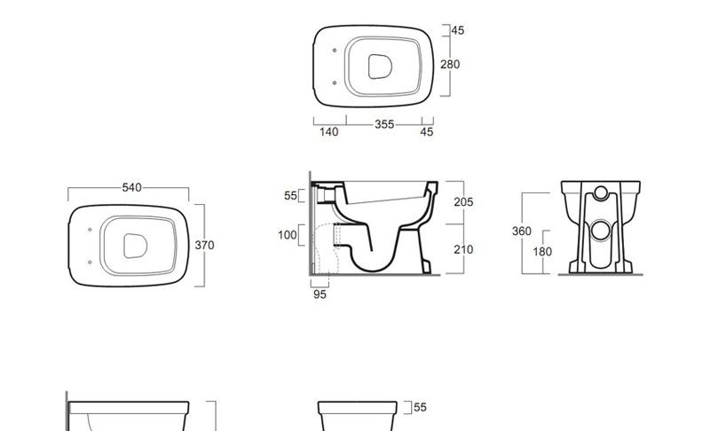 Simas Evolution, Унитаз приставной, EVO 01 bia