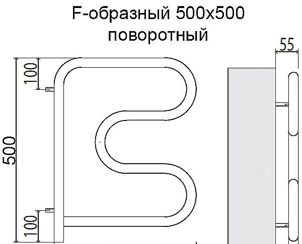 Полотенцесушитель электрический - Terminus, Электро 25, 5.5x50x50 см, 4620768883880
