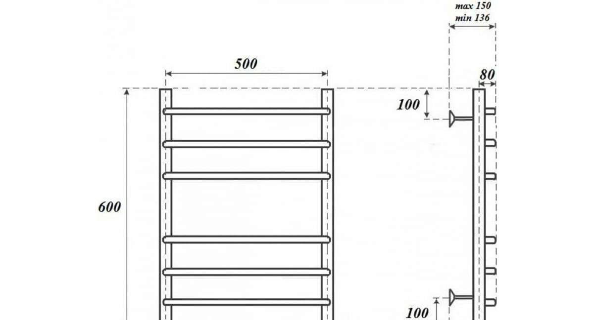 Полотенцесушитель водяной - Point, Нептун, 15x50x60 см, PN09156