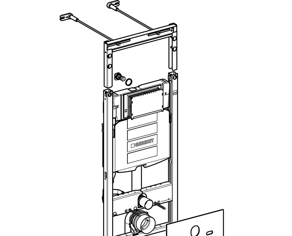 Geberit iCon, Унитаз подвесной с инсталляцией и кнопкой, 500.362.TC.I