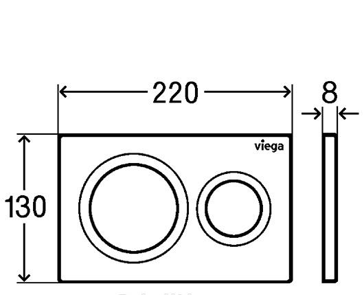 Кнопка смыва - Viega, Visign for Style, 0.8x22x13 см, 773779