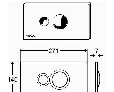 Кнопка смыва - Viega, Visign for Style 10, 1.3x27.1x14 см, 596323