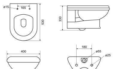 Cezares King Palace, Унитаз подвесной, CZR-163-TH