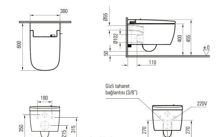 Vitra V-Care, Унитаз подвесной, 5674B003-6193