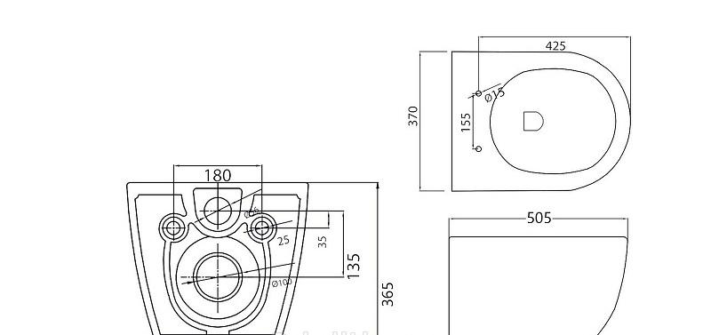 Cezares Stylus, Унитаз подвесной, CZR-513-TH-R