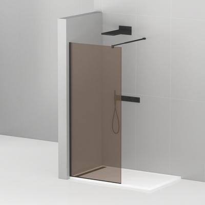 Душевая перегородка - Cezares, Liberta, 110x195 см, LIBERTA-L-1-110-BR-NERO