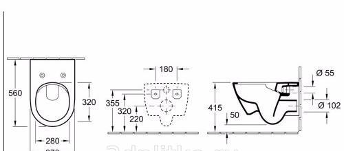 Villeroy&Boch Subway 2.0, Унитаз подвесной, 5614A1R1 / 00215011
