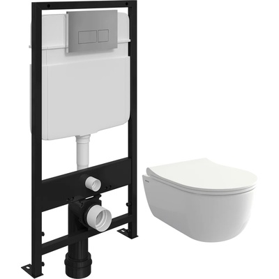 Bocchi V-Tondo, Унитаз подвесной с инсталляцией и кнопкой, 500.801.00.1