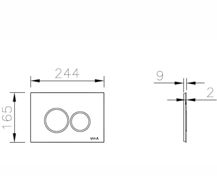 Кнопка смыва - Vitra, Origin, 0.8x24.4x16.5 см, 740-2400
