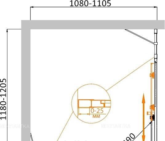 Душевой уголок - Cezares, Molveno, 110x120x195 см, MOLVENO-AH-22-120/110-P-Cr