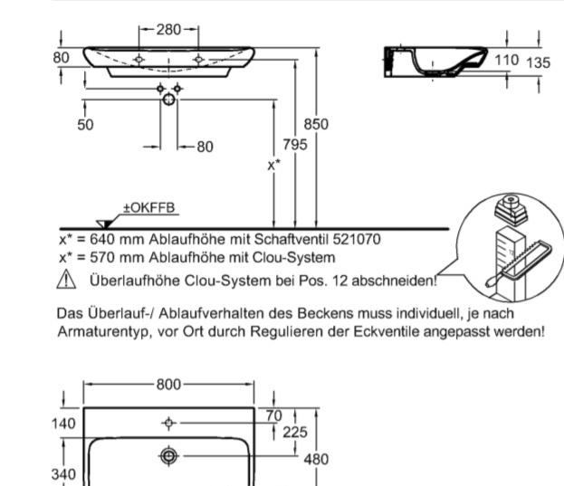 Geberit MyDay, Раковина, 125480600