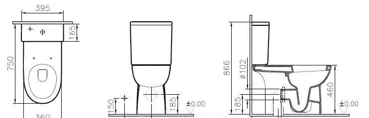 Vitra Conforma, Унитаз компакт, 5816B003-0087