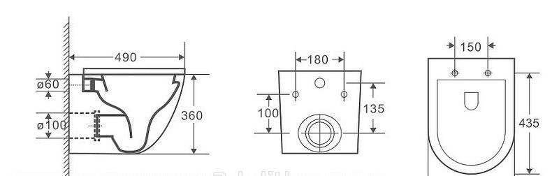Grossman без коллекции, Унитаз подвесной, GR-4455SQ