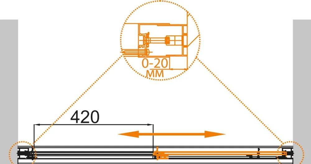Душевая дверь - Cezares, Comfort, 101.5x195 см, BF-1-100-C-Cr / COMFORT-BF-1-100-C-Cr