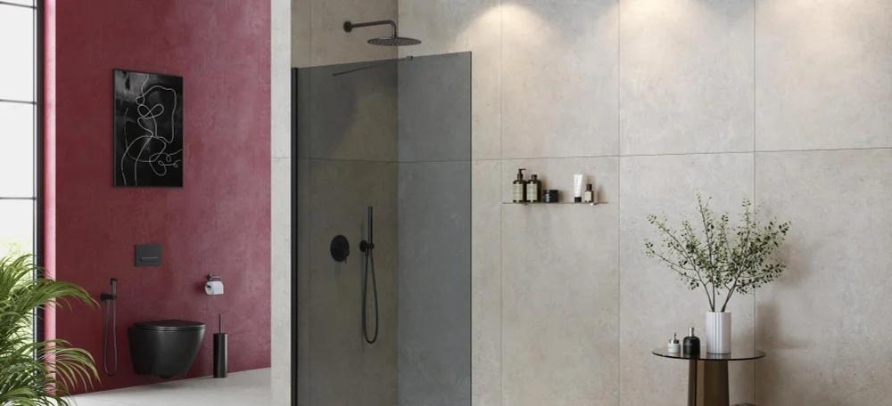 Душевая перегородка - Cezares, Liberta, 120x195 см, LIBERTA-L-1-TB-120-GR-NERO / L-1-TB-120-GR-NERO