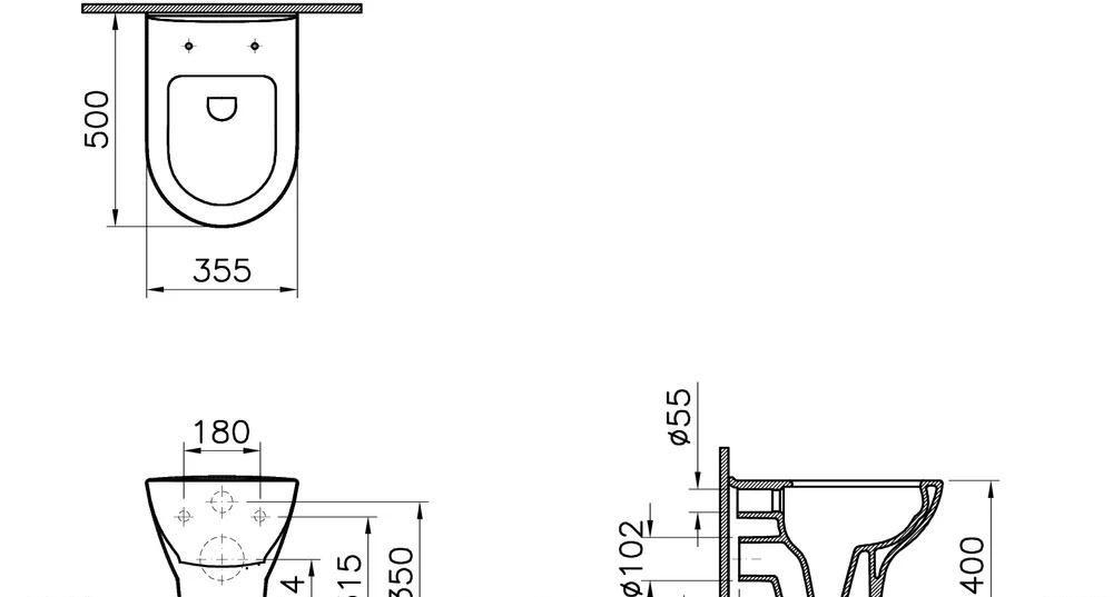 Vitra Zentrum, Унитаз подвесной, 5795B003-6077