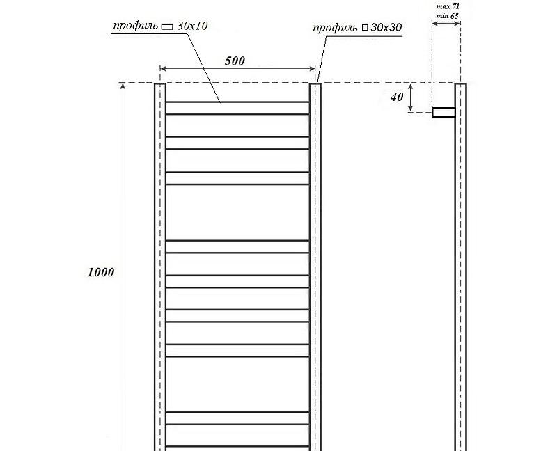 Полотенцесушитель электрический - Point, Меркурий, 8x53x100 см, PN83850B