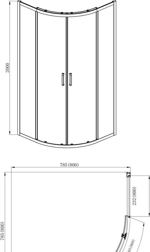 Душевой уголок - Aquatek, без коллекции, 80x80x200 см, AQNAA2142-80