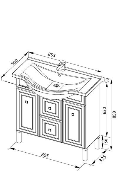 Aquanet Стайл, Тумба для раковины, 00181502