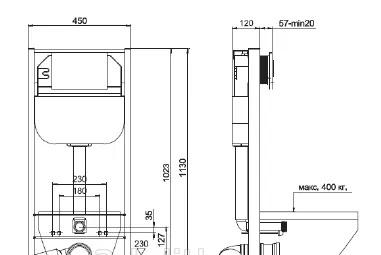 Инсталляция для унитаза - Aquanika, Basic, 12x45x113 см, 10.702.450.02.10