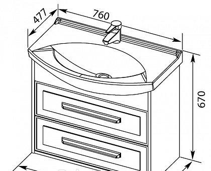 Aquanet Остин, Тумба с раковиной, 00203917