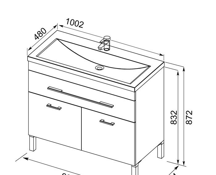 Aquanet Верона, Тумба для раковины, AURORA-1600-2A-SC-BL-P-R