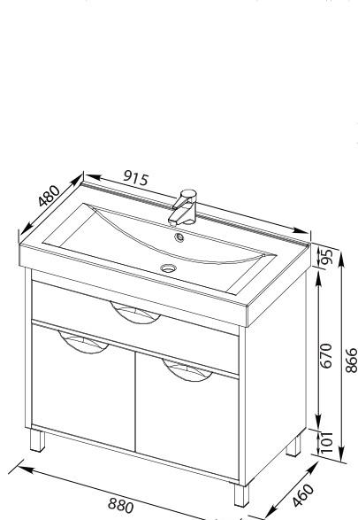Aquanet Гретта, Тумба для раковины, 00177069