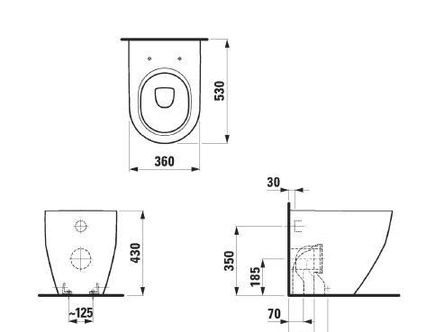 Laufen Pro, Унитаз приставной, 8.2295.2.000.000.1