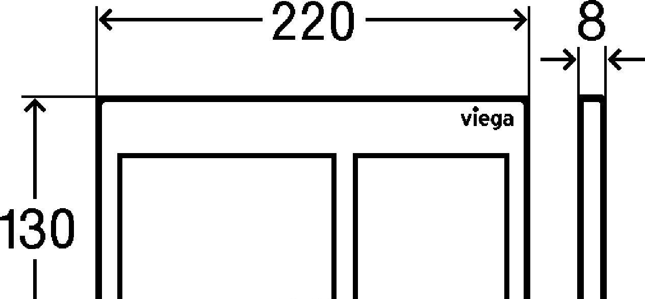 Кнопка смыва - Viega, Prevista, 0.8x22x13 см, 773236